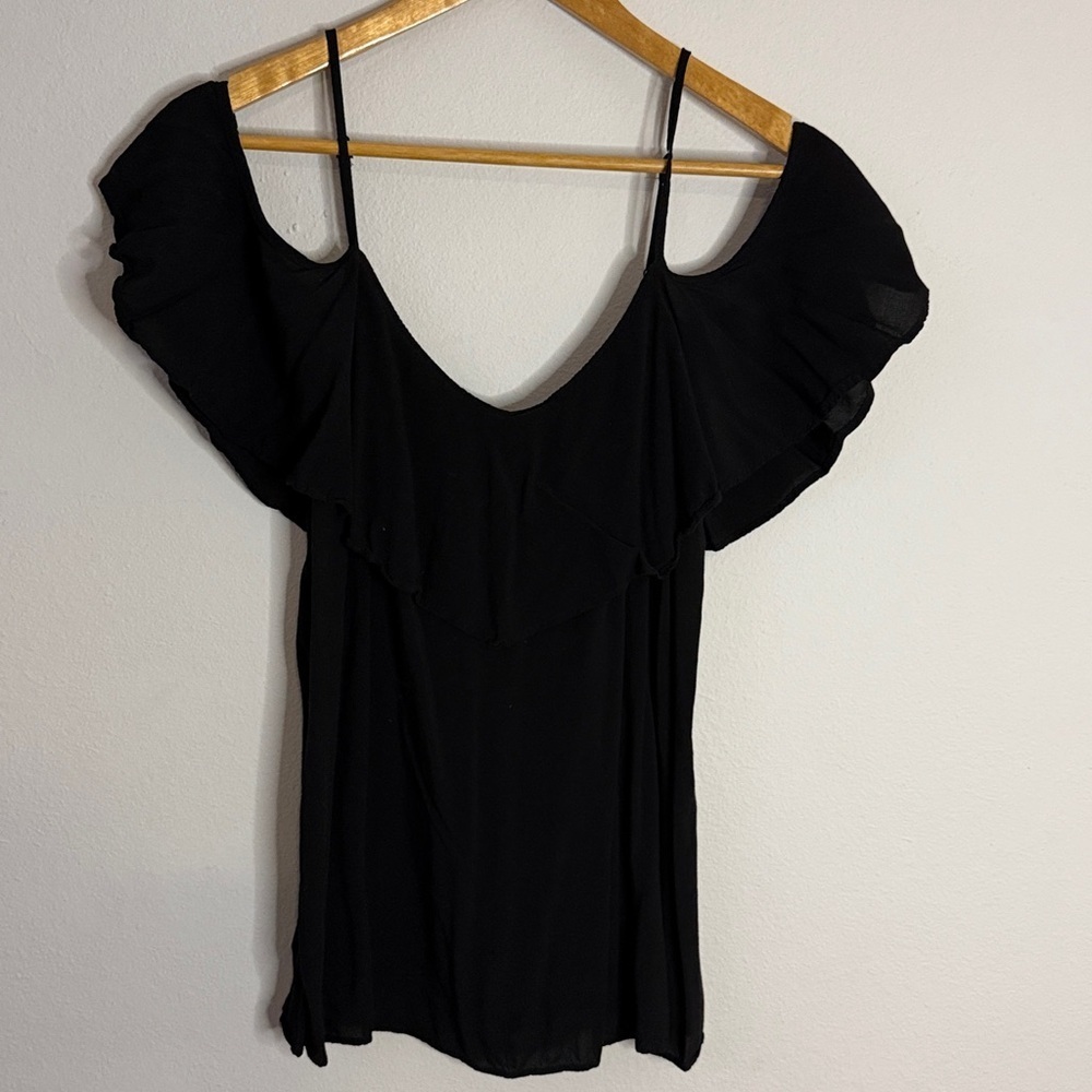 Old Navy Black Cold Shoulder Top